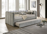 Solid Wood Sleeper Sofa Light Gray 84"