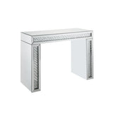 Mirrored Vanity Desk with Faux Crystal Inlay, Free Standing