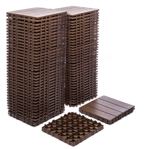 Interlocking Deck Tiles 68-Pack 61.6 Sq Ft Outdoor Plastic