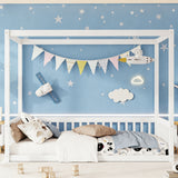 Twin Rubberwood Canopy Bed White