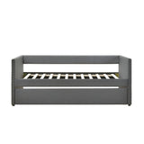 Daybed with Trundle Wood Sleeper Dark Gray