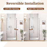 32" W x 72" H Semi-Frameless Circular Pivot Shower Door in Chrome With 1/4"