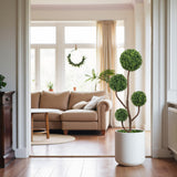 4FT Tall Artificial Boxwood Topiary Tree Large Faux Green Plant in Pot