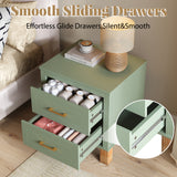 Solid Wood Nightstand Sage Green