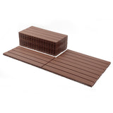 22-Piece Interlocking Deck Tiles Brown 24x12 Polypropylene