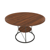 Stone Dining Table Walnut/Black 49"