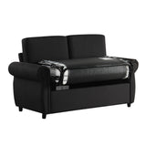 Pull Out Sofa Bed Loveseat Sleeper Twin Memory Foam USB Ports Black