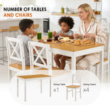 Solid Wood Dining Set Ancient White