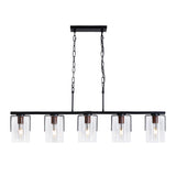 5-Light Linear Chandelier Industrial Kitchen Island Pendant