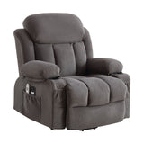 Power Lift Recliner Chair with Heat Massage USB Port Grey