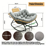 39.37"Papasan Rocking Chair Outdoor, Oversized Patio Egg Chair