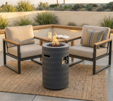 26" Propane Fire Pit 40000 BTU Outdoor Patio Concrete Grey