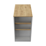 Kitchen Island - White & Macadamia - Bottle Shelves - 41"H