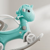 Unicorn Rocking Horse for Toddlers, Balance Bike Ride On Toy with Push Handle an