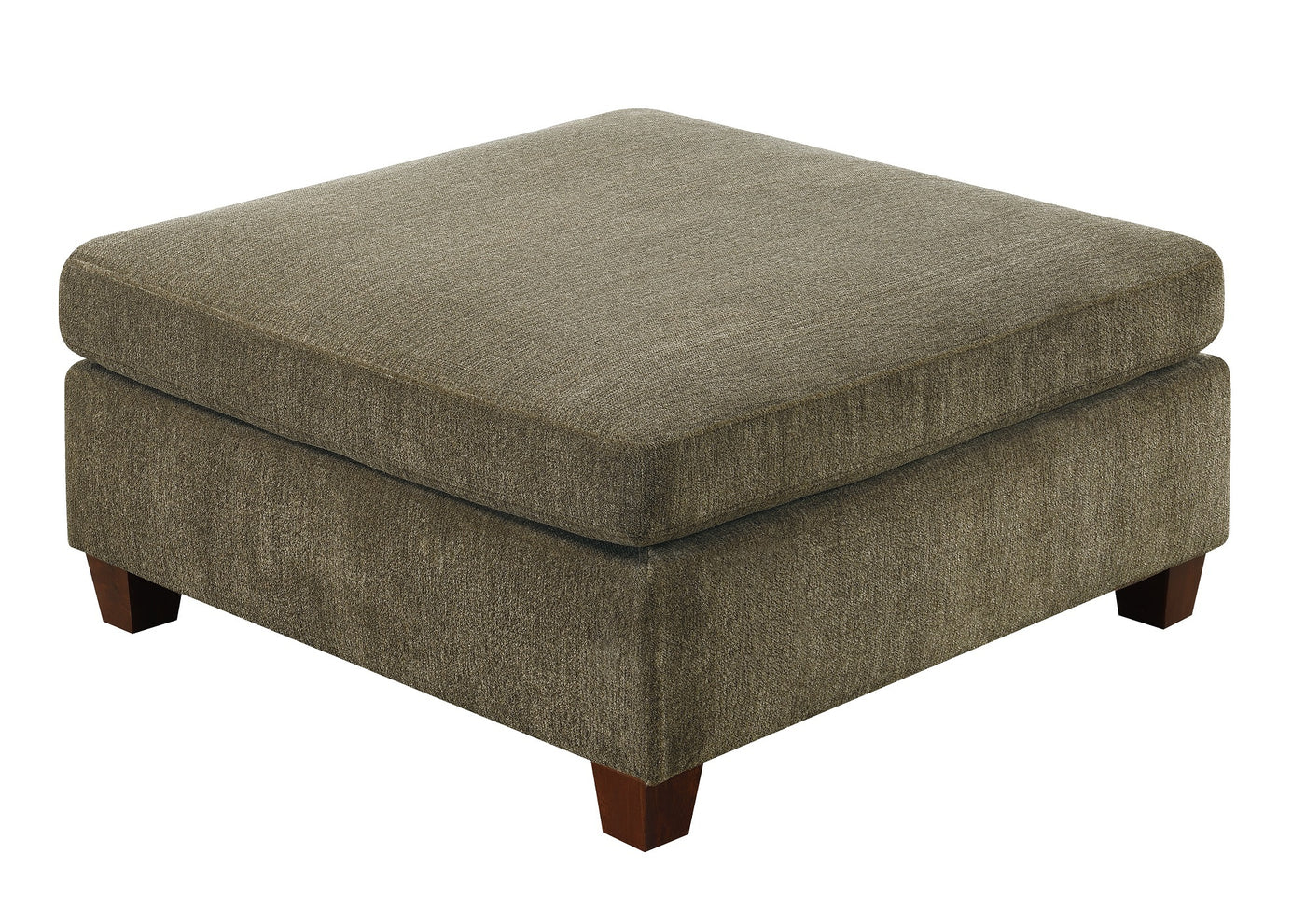 Tan Chenille Modular Corner Wedge Ottoman
