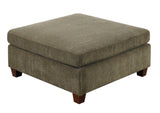 Tan Chenille Modular Corner Wedge Ottoman