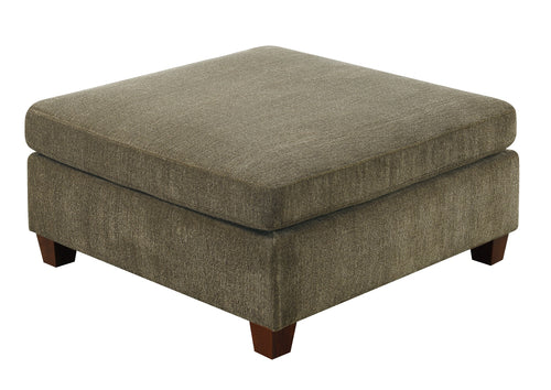 Tan Chenille Modular Corner Wedge Ottoman