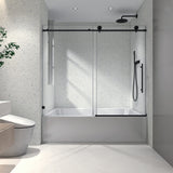 Matte Black Frameless Shower Door 70MM Stainless Steel Soft Close