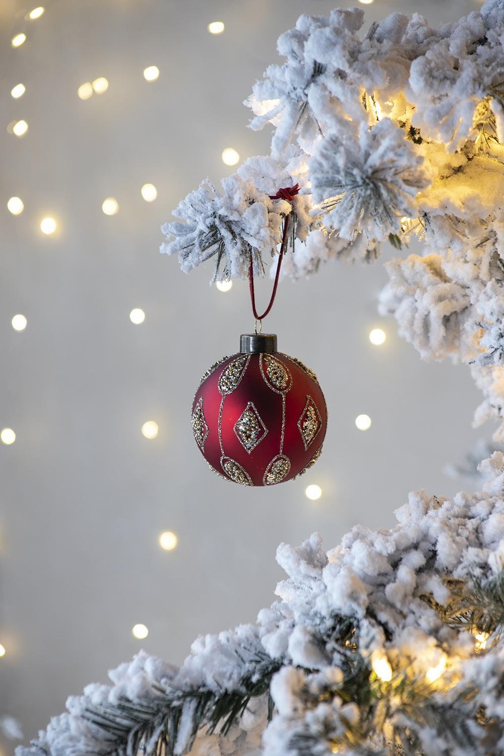Glass Christmas Ball Ornaments Set of 12 Holiday Decorations