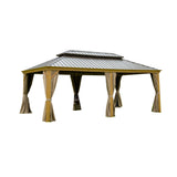 12'x18' Hardtop Gazebo Aluminum Frame Canopy with Steel Roof