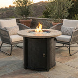 30" Propane Gas Fire Pit Table, 50000 BTU Round Steel Fire Pit