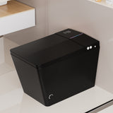 Black Square Smart Toilet with Built-in Tank for Bathroom, Remote Control