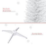 HOMCOM 7' Artificial Pencil Christmas Tree, Slim Xmas Tree with 499 Realistic Br