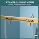 48"W× 76"H Triple Bypass Sliding Shower Door With 5/16 In. (8mm) Clear Glass