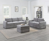 6-Piece Modular Sectional Sofa Set Granite Morgan Fabric