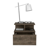 Floating Nightstand - Wall Mounted - Drawer and Open Storage Shelves