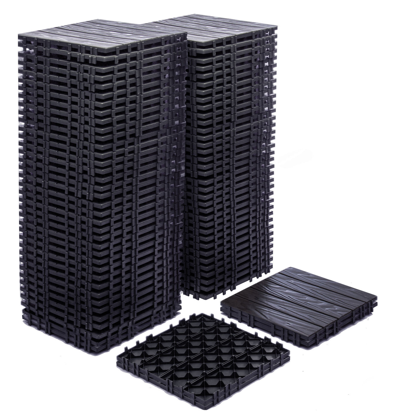 Interlocking Deck Tiles 68-Pack 61.6 Sq Ft Plastic Outdoor