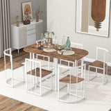 Metal Dining Set White