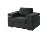 Giuliana Black Linen Fabric Arm Chair