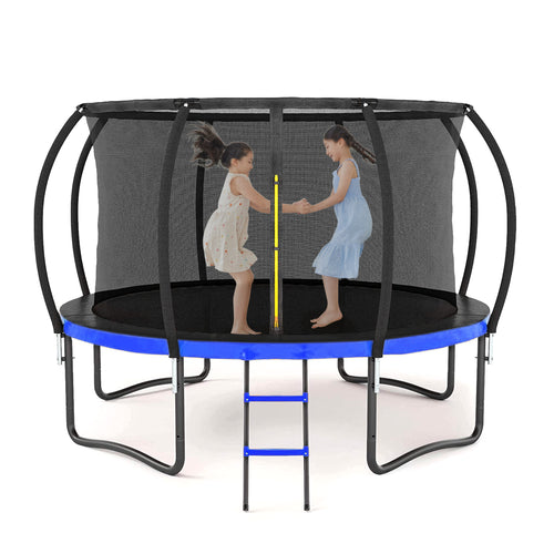 12FT Outdoor Big Trampoline With Inner Safety Enclosure Net, Ladder, PVC Spring