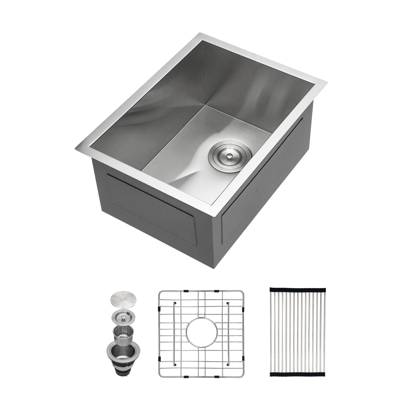 14" Undermount Single Bowl Stainless Steel Kitchen Sink 16 Gauge