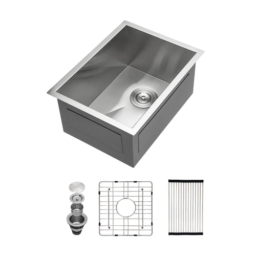 14" Undermount Single Bowl Stainless Steel Kitchen Sink 16 Gauge