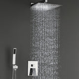 Polished Chrome Rain Mixer Shower Head System with Valve Trim
