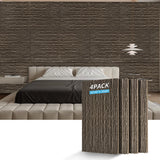 3D Faux Stone Wall Panels, 4 PCS PU Wainscoting Panel for Interior Wall Decor