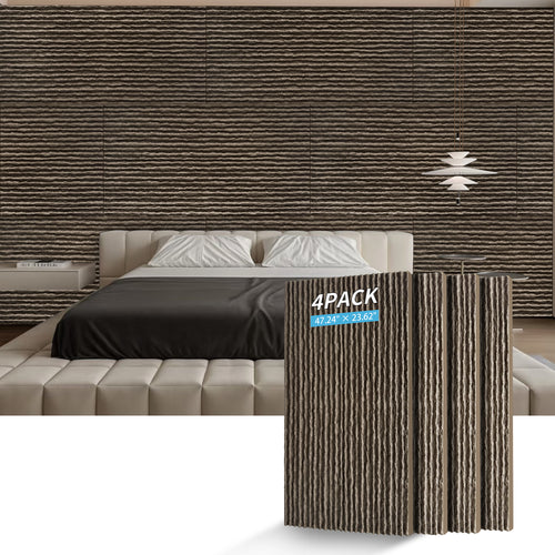 3D Faux Stone Wall Panels, 4 PCS PU Wainscoting Panel for Interior Wall Decor