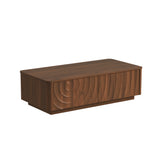 Square Engineered Wood Coffee Table with Storage Walnut Brown