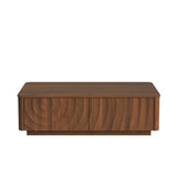 Square Engineered Wood Coffee Table with Storage Walnut Brown