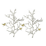 Metal Branch Wall Sculptures with Bird Accents, Set of 2