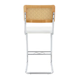 Set of 2 Faux Leather Bar Stool White