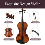 Professional 4/4 Full Size Violin Set - Durable, Lightweight Design