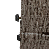 Outdoor Reclining Daybed Rattan Gray 3-Position Adjustable
