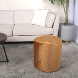 Apricot Velvet Floor Cushion Pouf Ottoman 16x16x16