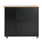 Mobile Kitchen Cart with Storage, 39.76'' Rolling Kitchen Island with 2 Doors