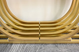 Engineered Wood Console Table White/Gold