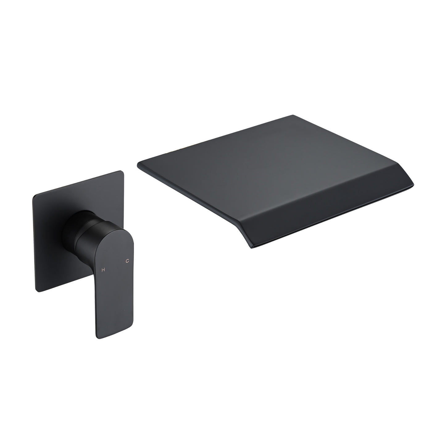 Matte Black Wall Mount Waterfall Bathtub Faucet Single Handle