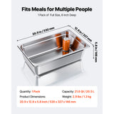 1 Pack Stainless Steam Hotel Pan, Full Size Table Steam Pan